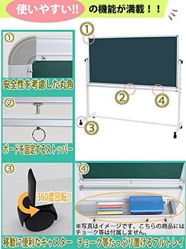 黒板アルミ枠 鉄板入り 無地グリーン 盤面のみ チョークボックス付